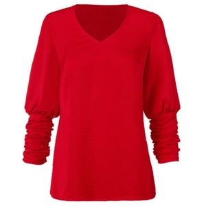 CAbi Red V-Neck Top